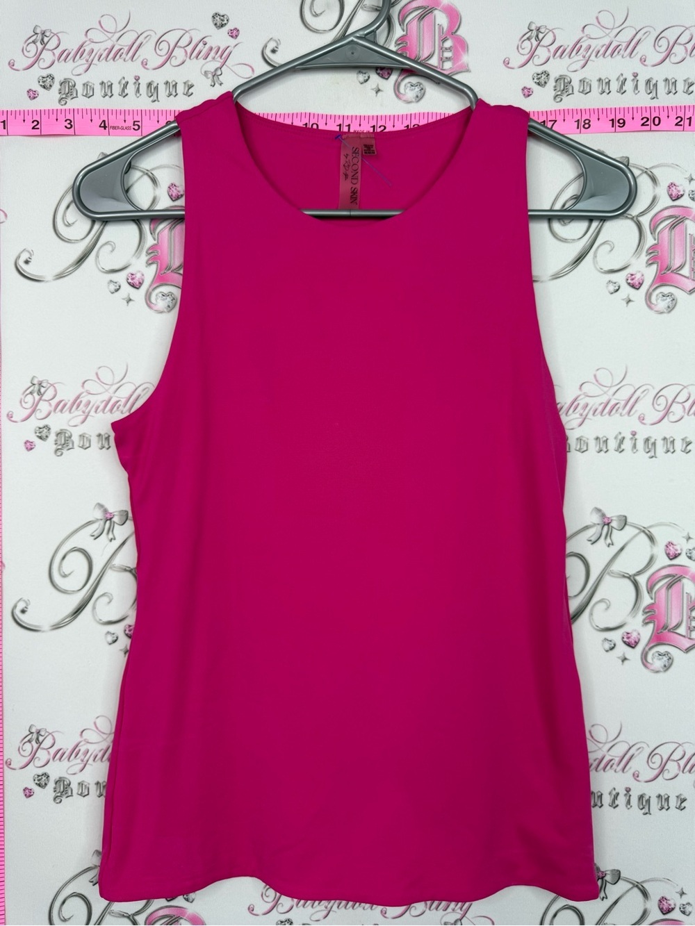 Second Skin tank top Fuchsia Sleeveless Tank Top